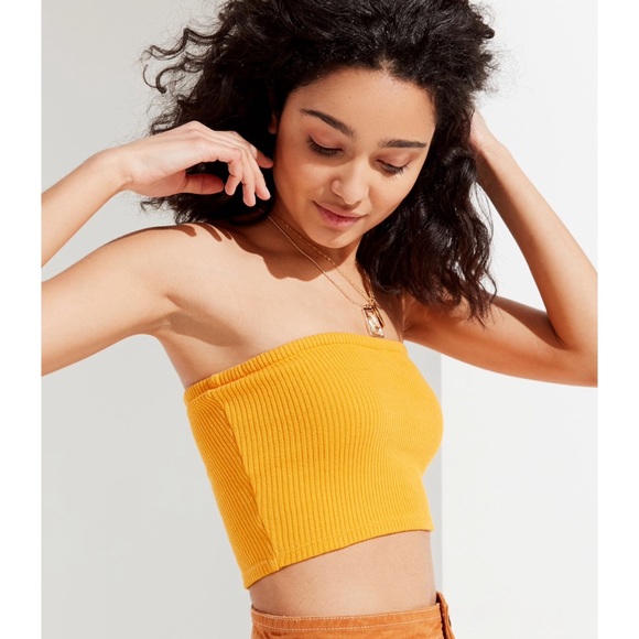 Urban Outfitters Tops - 2/$10🛍URBAN OUTFITTERS RIBBED YELLOW CROPPED TUBE TOP XS
